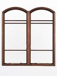 Aluminum profiles arched grill double sash windows